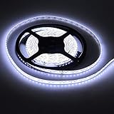 FAVOLCANO LED Strip Light Cool White IP65 Waterproof 12V DC SMD 3528 600 LEDs 120 LEDs/M, 16.4 ft/5M