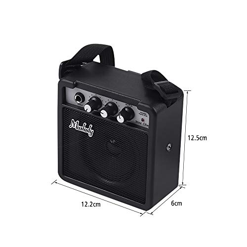 KKmoon Muslady 5W Mini Amplificador de guitarra Amp alto-falante com entradas de 3,5 mm e 6,35 mm Sa