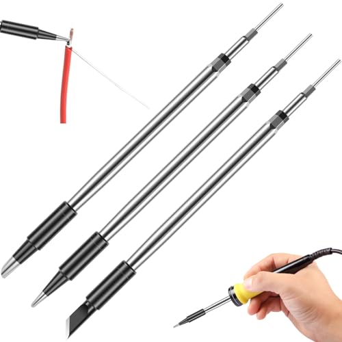 3Pcs Soldering Iron Tip Set Metal Solder Welding Tip Replacement Portable Soldering Iron Welding Tip Welding Head Tool Accessories Soldering Iron Head for Soldering Jewelry