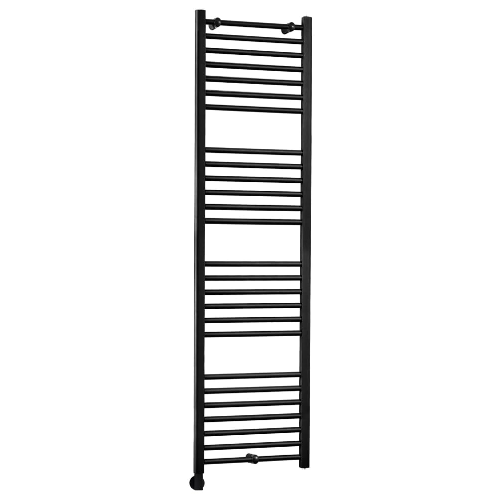 Milano Black Nero 1000W Straight Bar Electric Heated Towel Rail Cable Cover - 1800Mm X 500Mm