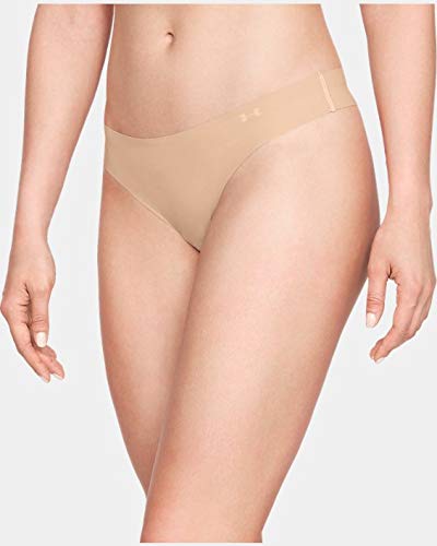 Under Armour Women's UA Pure Stretch Thong 3-Pack SM Brown