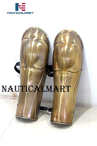 NauticalMart Brown Antique 300 Greek Spartan Leg Guard
