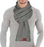 Loowoko Schal Herren Damen winter, Klassische waffel strickschal, Langschal mit...