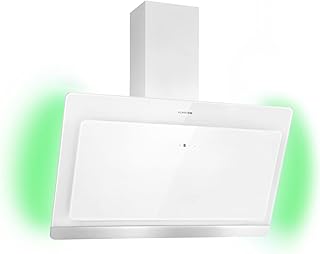 Klarstein Kitchen Cooker Hood, Angled Gas Cooker Hoods 90cm, Smart Extractor Fan for Kitchens w/RGB LED Lights, Carbon Cooker Hood Filter, 563m³/h Airflow Cooker Hoods, IoT/Wi-Fi, Extractor Fan Hood