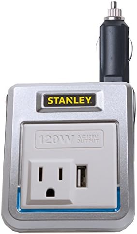 STANLEY PI120PS 120W Power Inverter: 12V DC to 120V AC Power Outlet with USB Port