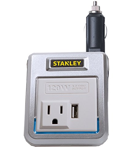 STANLEY PI120PS 120W Power Inverter: 12V DC to 120V AC Power Outlet with USB Port