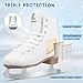 LEVYTEMP Women's/Girls Figure Ice Skates - Youth White Figure Skating Shoes with Two Insoles - Comfortable, Safe Indoor Outdoor Rink Size US 7