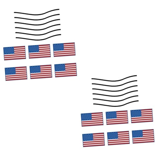 VICASKY 2 Sets Reflective Independence Day Car Magnets DIY Magnetic Flag Stickers for Fridge Garage Window Decorative Stickers