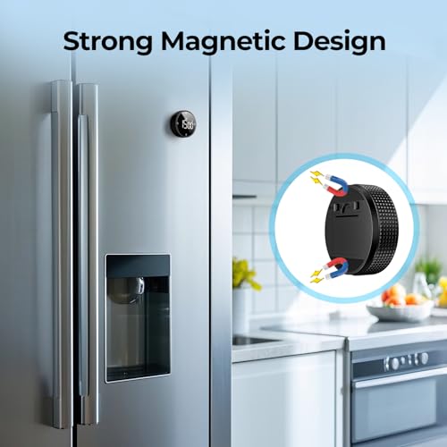Allbean USB Rechargeable Magnetic Kitchen Timer for Cooking, Building 800mAh Battery Large Display Digital Countdown Countup Timer, 3 Preset 5/15/25 Mins Loud Alarm for Baking Grilling Studying - Thumbnail 3