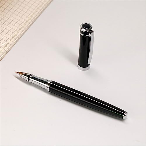 Bolígrafo roller gel punta fina 0.5mm negro dorado miniatura 7