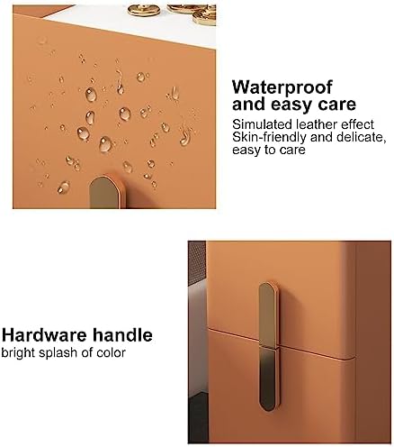 Modern White Nightstand with 2 Drawers, Tall Bedside Table, End Table with Metal Legs and Handles, Stylish Storage Solution for Bedroom or Living Room (30cm)