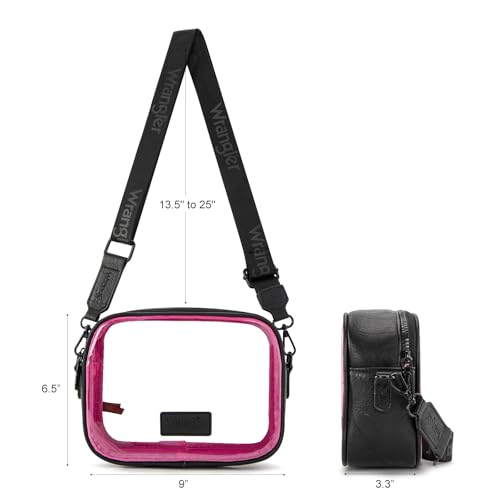 Image of Wrangler Clear Bag for Stadium Events Crossbody Purse for Concerts, Sports | Stadium Approved Clear Bag for Sports,Concerts|See Through Bag|0.4mm Thickened PVC|Waterproof|Lightweight
