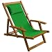Casaria® Sonnenliege Holz Wetterfest Klappbar Verstellbar 160kg Belastbar Armlehne Nackenkissen Garten Balkon Liegestuhl Akazie 94x94x60cm Grün