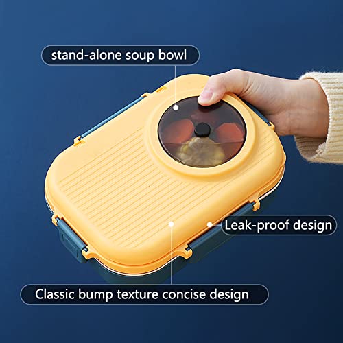 Siotenze Bento Lunch Box, 4 Grid Stainless Steel Space Leak-Proof Insulation With Separate Soup Bowl, Applicable Over 3 Years Old, Suitable For Travellers, Campers, Workers, Students #TOP4