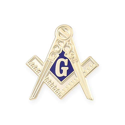 Forge Masonic Compass Enamel Gold Lapel Pin
