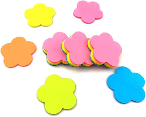 Miniatura 3 de Mini notas adhesivas en forma de flor, coloridas y bonitas, divertidas notas autoadhesivas, juego de blocs de notas para oficina y escuela (4 blocs,