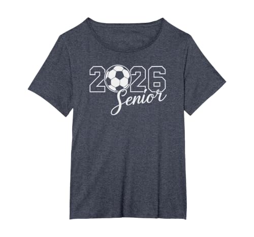 Senior 2026 Soccer Mom High School Graduation Outfit Proud T-Shirt, Women's Plus, Heather Blue, 4X