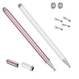 Stylus Pens for iPad, Touch Screens Stylus Pencils High Sensitivity Disc & Fiber Tip Universal Stylus with Magnetic Cap…
