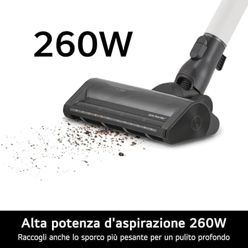 LG CordZero con All-in-One Tower A9T PRIME1C, Aspirapolvere senza Fili con Svuotamento Automatico, 260W, Autonomia 60 min, 2 Spazzole + 2 Accessori, Wi-Fi, Kompressor, Calming Beige