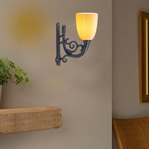 Image of Metal Wall Hook Hanging Plant Bracket Decorative Plant Hanger for Pots, Bird Feeders, Planters, Lanterns, Macrame, Wall Light, Wind Chimes Indoor Outdoor (Black, Pack of 1)