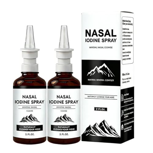 Iodine Nasal Spray Nasal Iodine Spray with Fulvic Acid for Humans 100% Natural Mineral Nasals Cleanse Care for Dry Air Travel & Daily Use 2 Fl Oz - 150+ Uses Per Bottle
