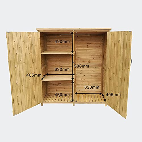 Wiltec Gartenhaus 2-flügelige Tür 1350x500x1540mm aus Fichtenholz mit Bitumendach – Bild 6