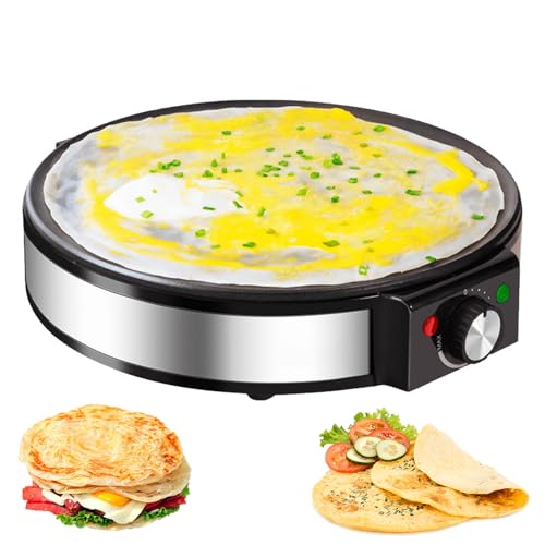Máquina Eléctrica Para Crepes, Máquina Eléctrica Antiadherente Para Tortitas Con Temperatura Ajustable De 0 A 220 ℃, Base Antideslizante, Máquina Automática Para Tortillas De 30 Cm Para El Hogar