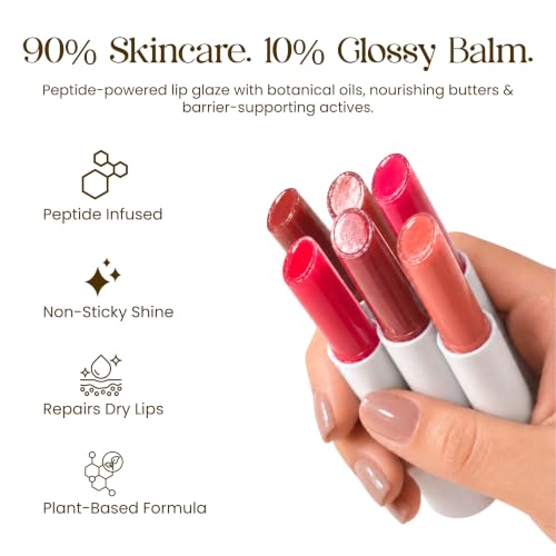 Image of Milagro Beauty Gloss Lip Balm | Hydrating Glossy Lip Glaze Stick | Jojoba Oil & Shea Butter - Non-Sticky Shine, Peptide-Infused Formula (Pink Lemonade)