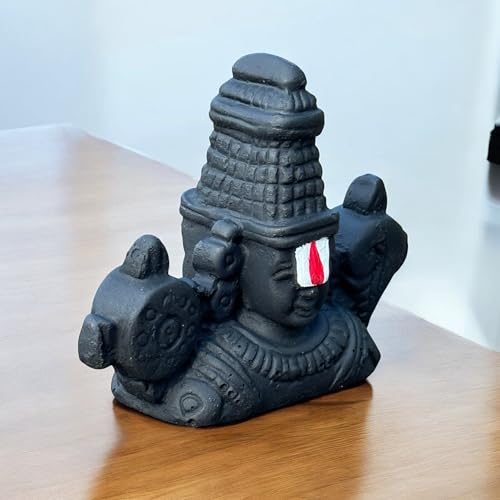 Image of Tirupati Balaji Idol for Car Dashboard, Venkateswara Swamy murthi, Vaastu Advised Balaji Statue - Tirupati Balaji Murti Idols for Pooja Room (Black Small 6 CM)
