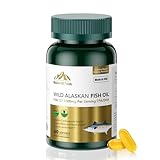 Triple Strength Wild Alaskan Fish Oil Omega-3-1000mg with 600mg EPA & 400mg DHA - Burpless Softgels for Heart, Brain, Joint & Eye Health - 60 Count (60 Servings) - Non-GMO, Pescatarian Friendly