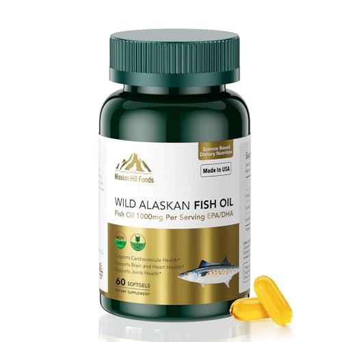 Triple Strength Wild Alaskan Fish Oil Omega-3-1000mg with 600mg EPA & 400mg DHA - Burpless Softgels...