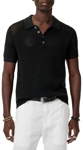 John Varvatos Tapia Polo Black S at Amazon Men's Clothing store