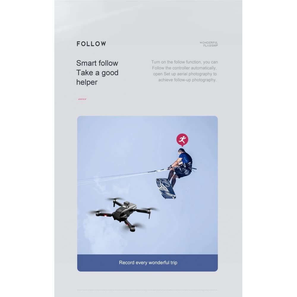 LUXWALLET DRON GPS WiFi RYZE X Dodge de 5 GHz, Sistema de obstáculos láser Laos, función de Retorno, cámara Full HD de 1080P, Negro