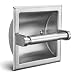 JunSun Brushed Nickel Recessed Toilet Paper Holder Wall Toilet Paper Holder Recessed Toilet Tissue Holder Stainless Steel Toilet Paper Holder Rear Mounting Bracket Included