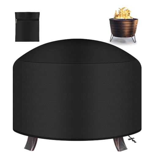 AOOWU Rond Housse De Protection Pour Braséros, 80 x 80 Cm Housse Pour Foyer Barbecue, 210D Oxford Couverture Ronde Imperméable Pour Brasero, Revêtement PU...