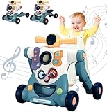 3-in-1 Lauflernhilfe für Kinder,Gewichtsverstellbares Design, Lauflernhilfe mit Musikcenter, Gehhilfe mit regulierbarer Geschwindigkeit Für Babys ab 6 Monaten
