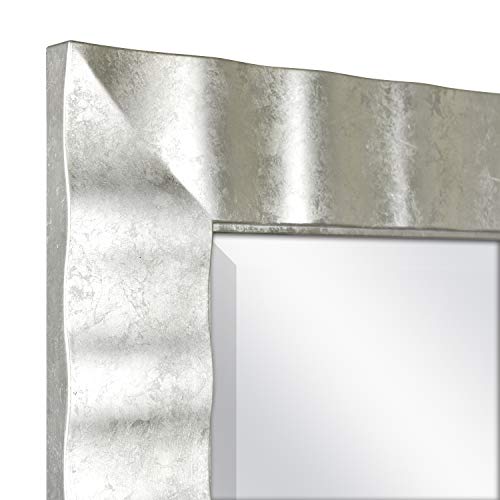 Mcs Wavy Large Wall Mirror, Modern Rectangle Mirror Home Decor For Living Room, Bedroom, Or Bathroom, 30 By 36 Inch, Silver #TOP2