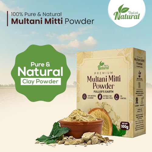 Image of Multani Mitti Powder 100g | 100% Pure & Natural Fuller�s Earth | Skin Brightening, Oil Control, Acne & Pimples Care | Natural Face Pack & Hair Pack for Healthy Skin & Hair