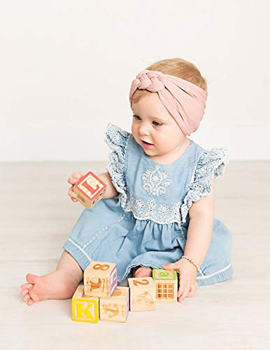 Jiaqee 12Pcs Baby Headbands Nylon Infant Headbands For Baby Girls Baby Head Wrap Baby Headbands Turban Knotted #TOP3