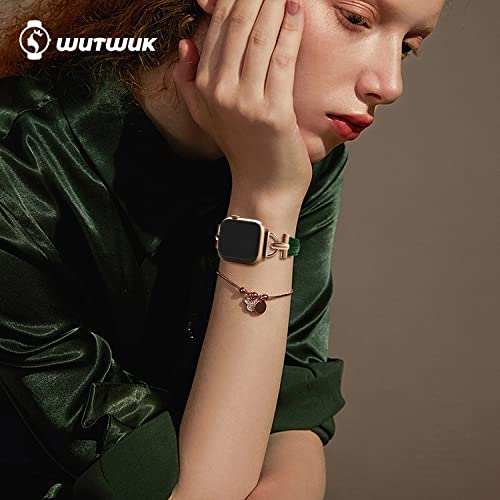 wutwuk Compatible Leather Apple Watch Straps Women 42mm(S11/10) 41mm 40mm 38mm - Image 4