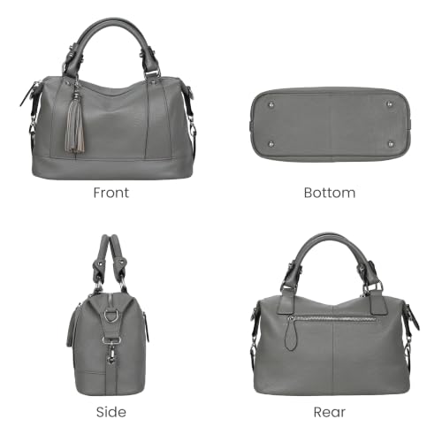 Image of HESHE Womens Genuine Leather Purse Satchel Tote Bags Ladies Real Leather Bags Crossbody Handbags