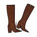 Modatope Brown Suede Knee High Boots for Women Suede Pointed Toe Chunky High Heel Tall Womens Fashion Fall Knee High Boots Size 8.5