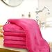 VIVOTE Microfiber Face Cloths Reusable Makeup Remover Cloth Ultra Soft Washcloths for Women 12Inch X 12Inch (6 Pack, Dark Pink)