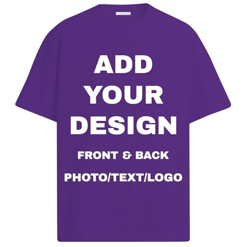 Personalized Custom T Shirts for Women Men T-Shirt Front Back Add Your Own Design with Image Text Logo