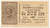 Stato di conservazione: qFDS Cartamoneta.com 2 Lire Falso d\'Epoca Buono di Cassa EFFIGE Vittorio Emanuele III 02/09/1914 qFDS 20094/IV