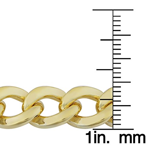 Kooljewelry 14k Yellow Gold Filled High Polish Miami Cuban Curb Link Chain Bracelet (9 mm, 9 inch) - Image 4