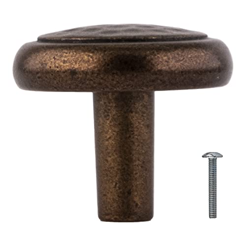 Amerock Allison 1 1/4" Rustic Brass Hammered Cabinet Knob Pull Bp53017-R3 #TOP1