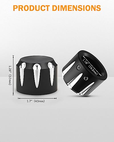 image for PBYMT Black Front Axle Nut Cover Cap Compatible for Harley Softail Ele