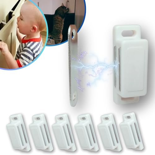 Kit 10 Trinco Porta de Armario Fecho Trava Magnetica Ima Moveis Branco Guarda Roupa com Batente