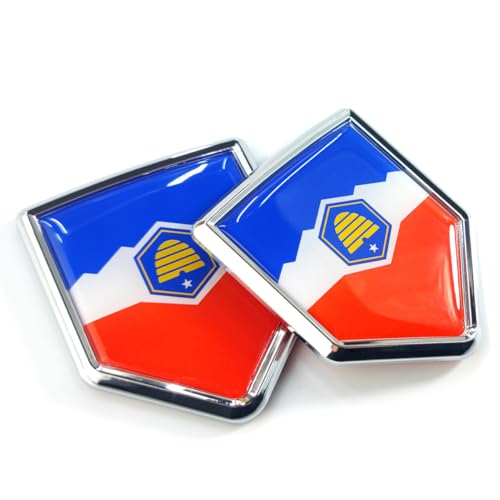Image of Newperlite Utah Flag Decal Sticker Car Emblem Utah Flag Car Decoration Accessories Chrome Shield for Truck Vehicles Cars, 2 Pack